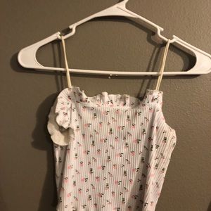 Pink floral tank top